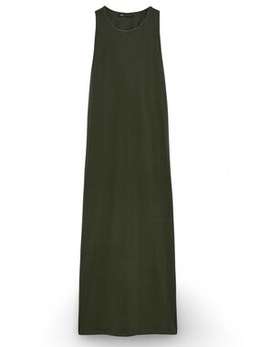 🫒 Zara Olive‎ Green Sleeveless Maxi Dress with Twisted Knot Back🫒